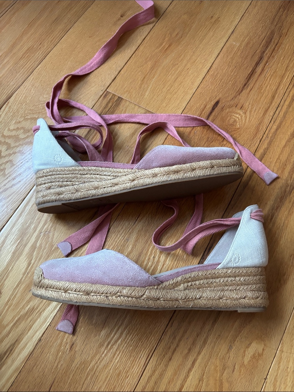 New! Jack Rogers Palmer pink suede wedge espadrilles sz 9.5 - Picture 6 of 10